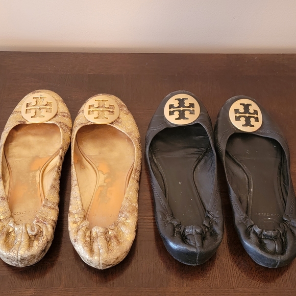 2 pair Tory Burch Reva flats size 7 1/2 - Picture 2 of 6